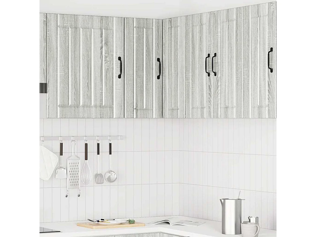 Armoire d'angle murale de cuisine Lucca sonoma gris