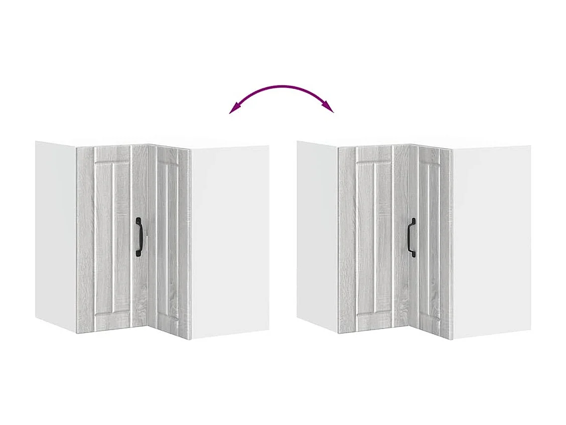 Armoire d'angle murale de cuisine Lucca sonoma gris