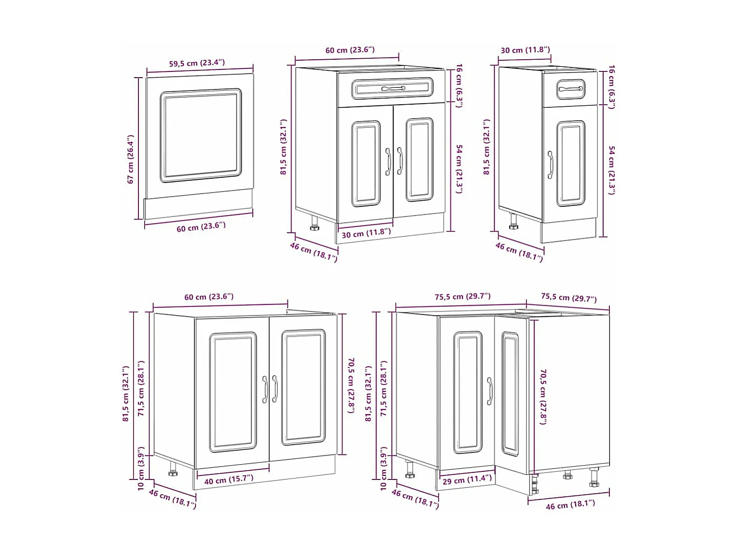 Ensemble d'armoires de cuisine 11 pcs Kalmar bois d'ingénierie