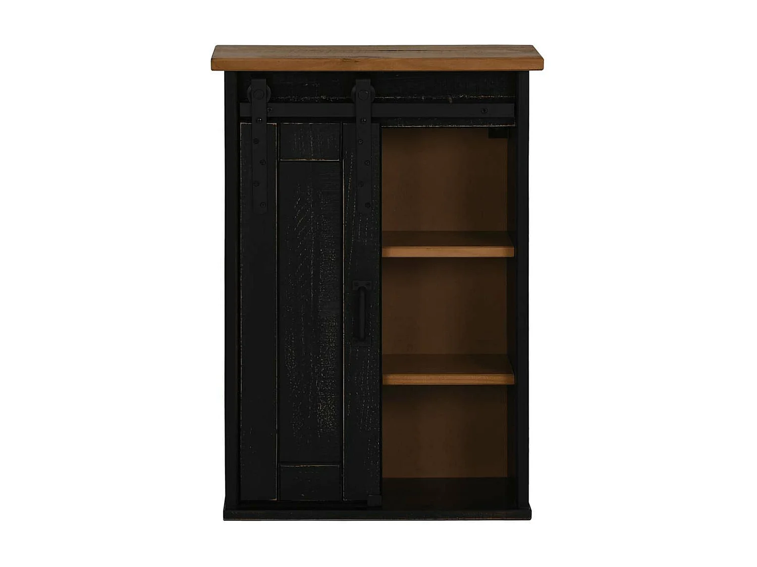 Armoire suspendue HALDEN porte coulissante noir 49x22,5x70 cm
