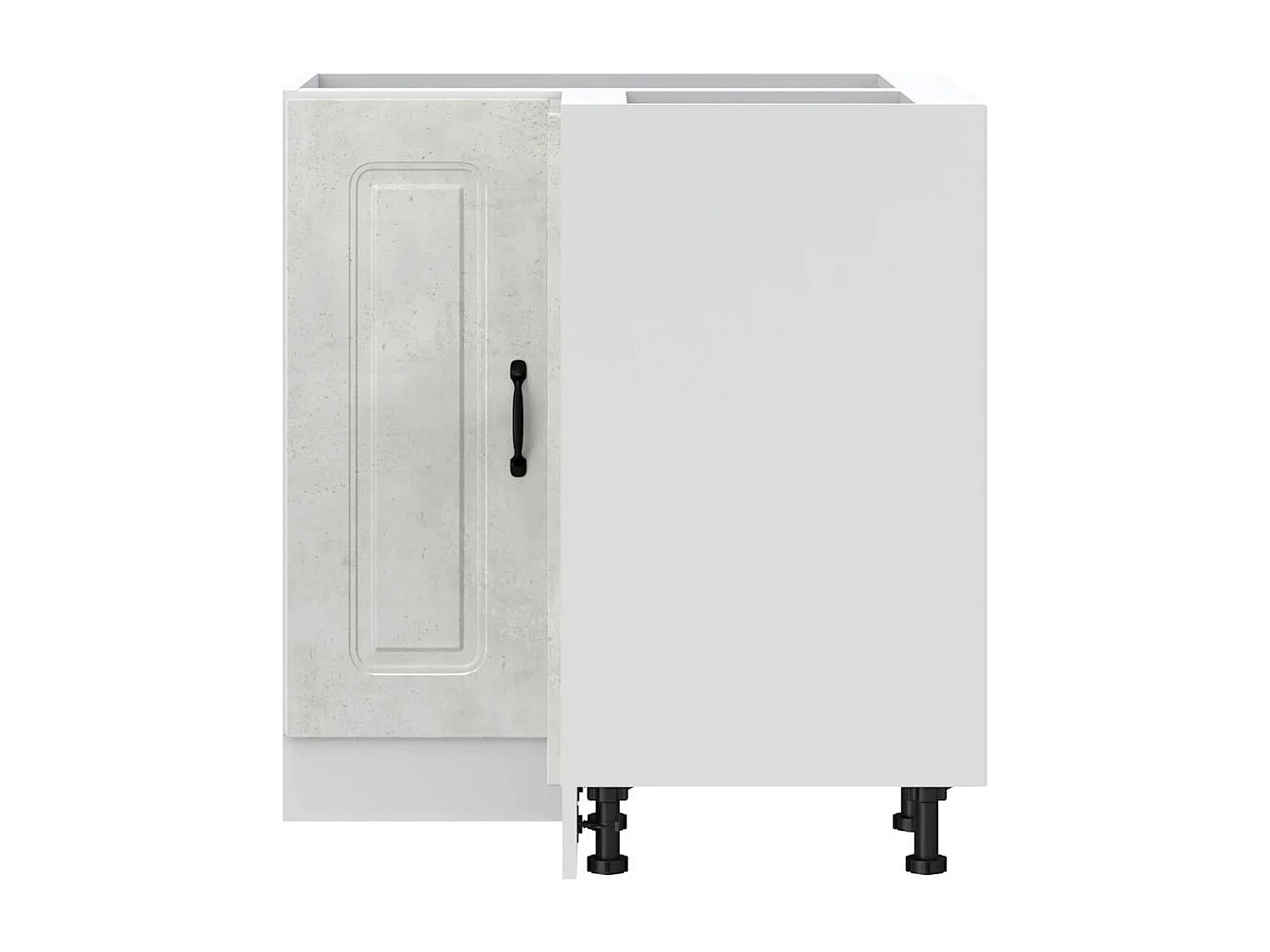 Mobile angolare cucina Kalmar in cemento grigio legno ingegnerizzato