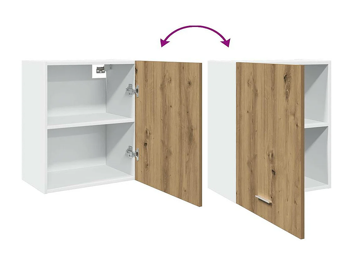 Armoire suspendue chêne artisanal 50x31x60 cm bois d'ingénierie