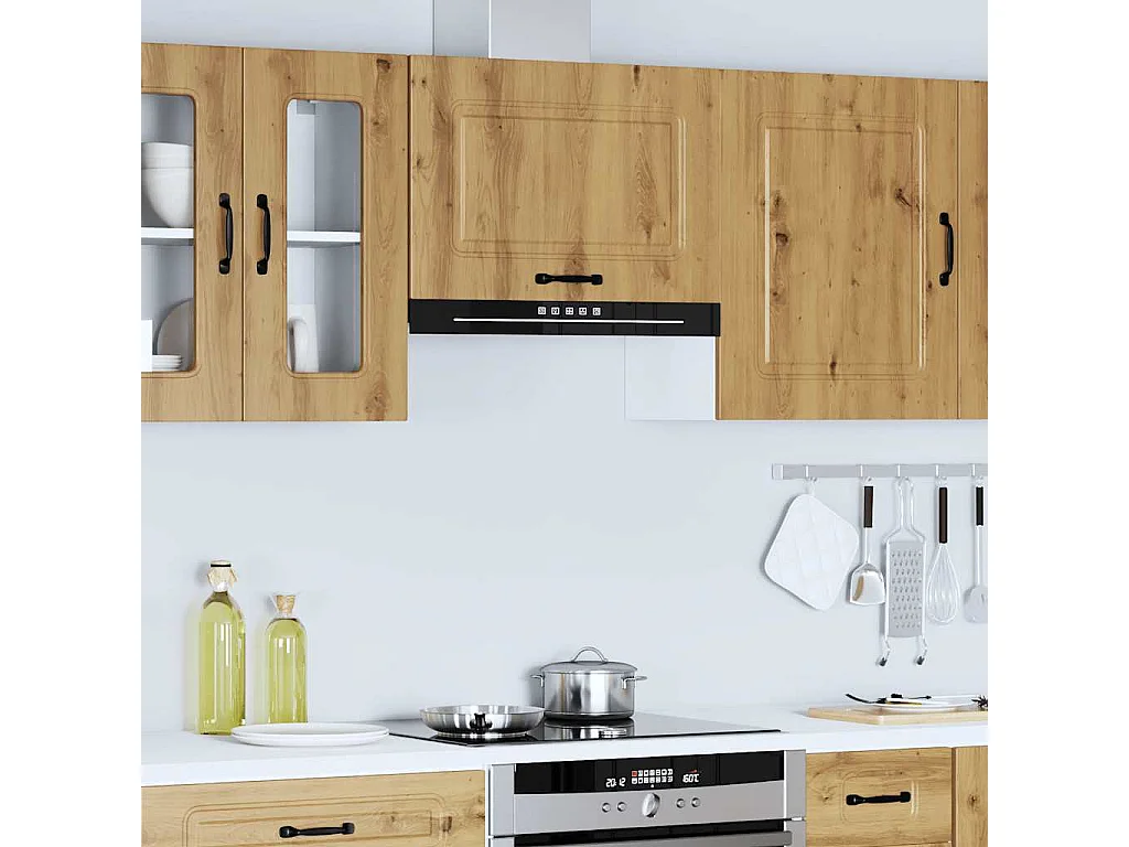 Armoire murale cuisine Kalmar chêne artisanal bois d'ingénierie