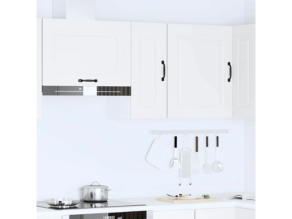 Armoire murale de cuisine Kalmar blanc bois d'ingénierie