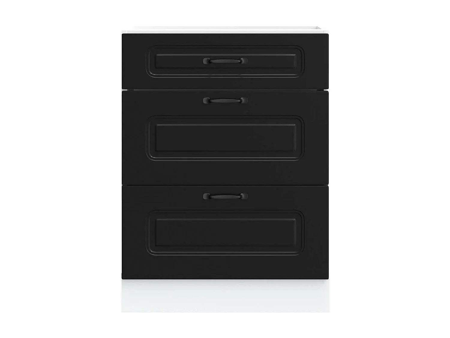 Armoire de cuisine Kalmar noir bois d'ingénierie