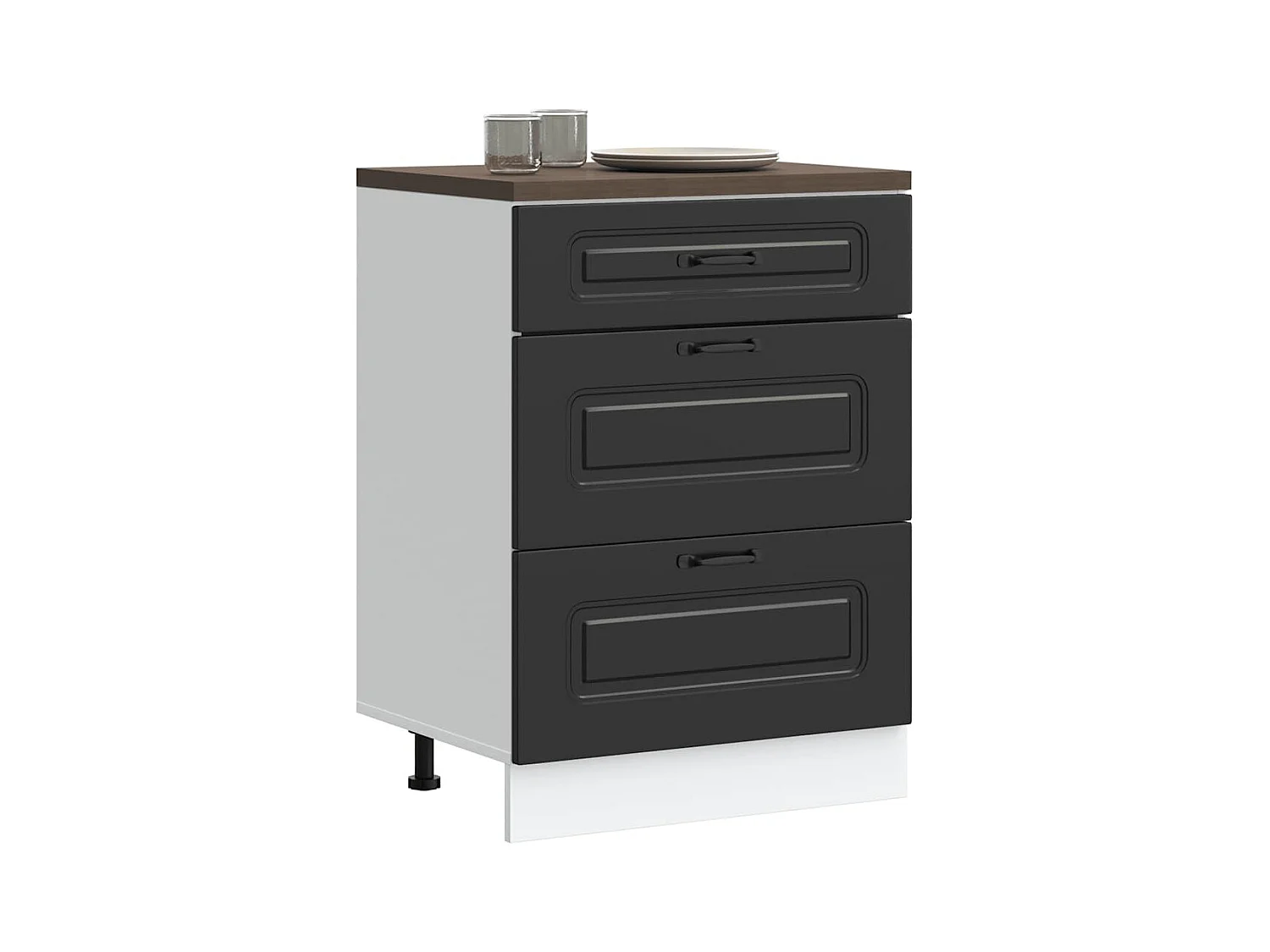 Mobile da cucina in legno ingegnerizzato nero Kalmar