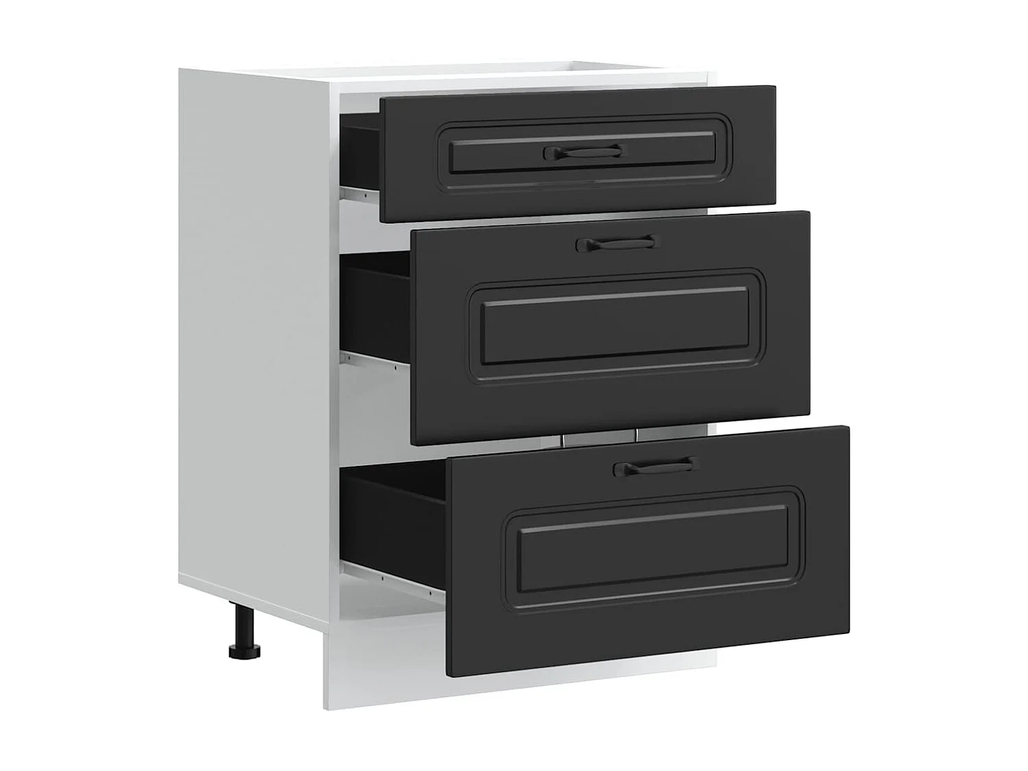 Armoire de cuisine Kalmar noir bois d'ingénierie