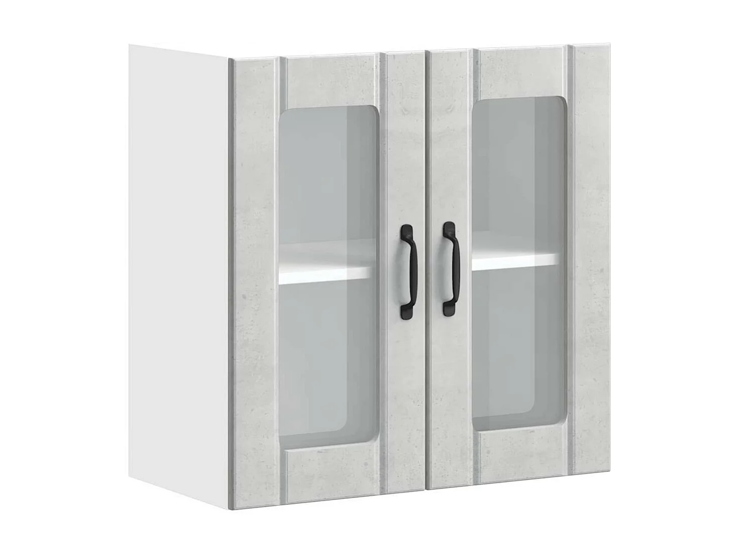 Armoire murale de cuisine avec porte en verre Lucca gris béton