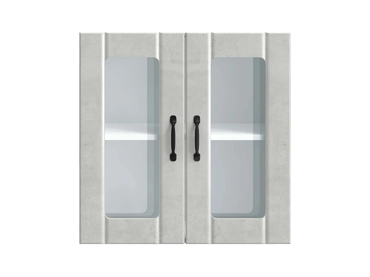 Armoire murale de cuisine avec porte en verre Lucca gris béton