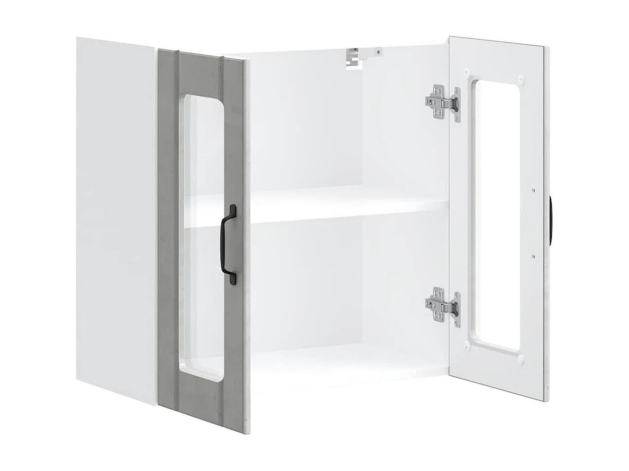 Armoire murale de cuisine avec porte en verre Lucca gris béton