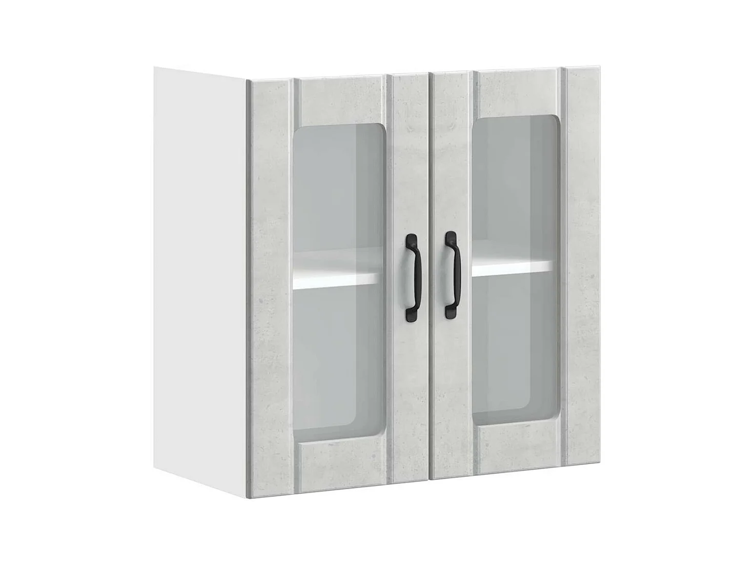 Armoire murale de cuisine avec porte en verre Lucca gris béton