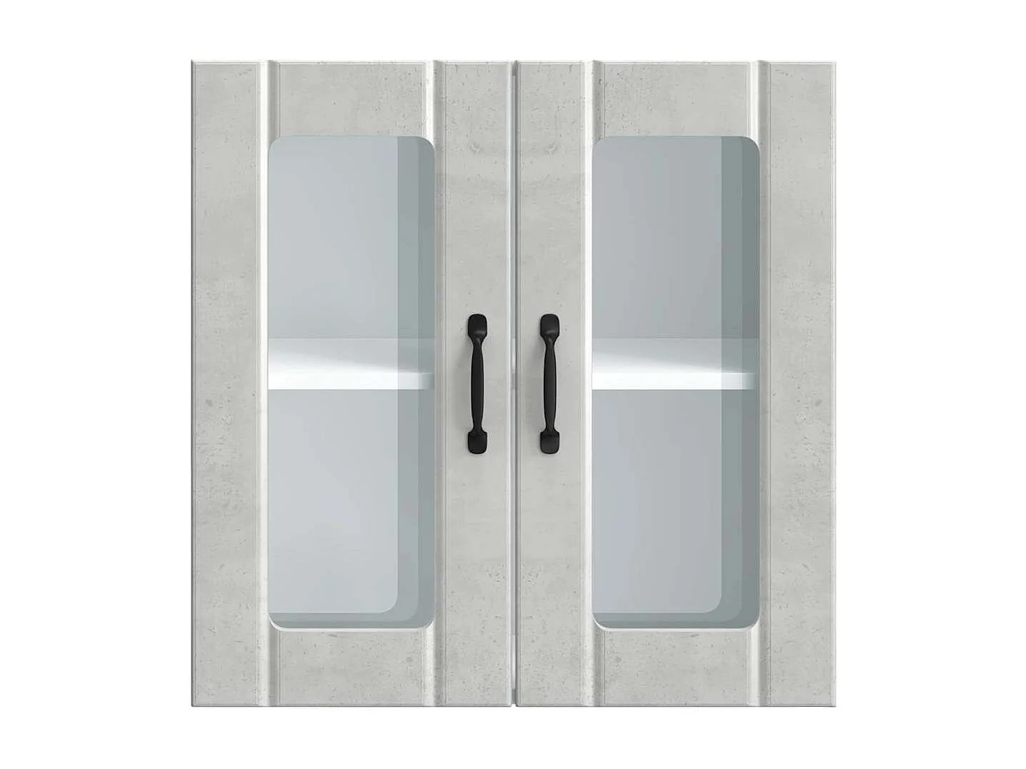 Mobile pensile da cucina grigio cemento Lucca con anta in vetro