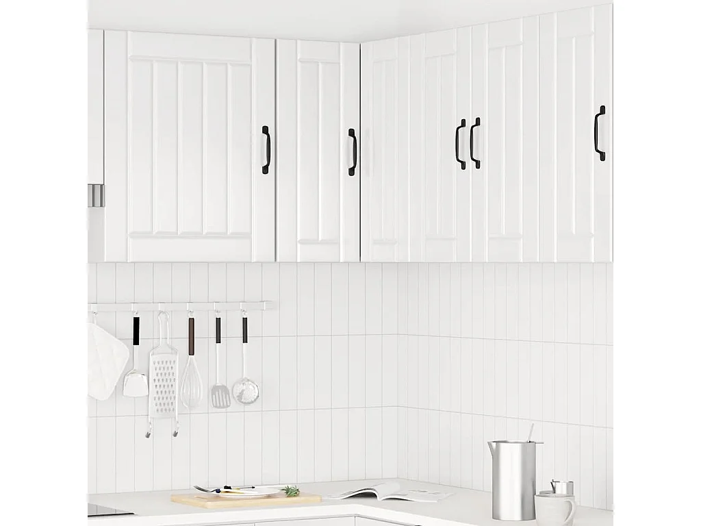 Mueble de cocina de esquina Porto en blanco de alto brillo