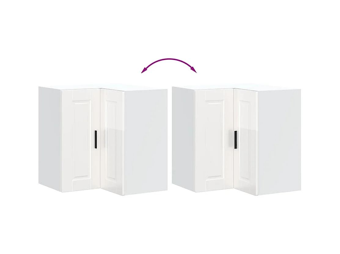 Mueble de cocina de esquina Porto en blanco de alto brillo