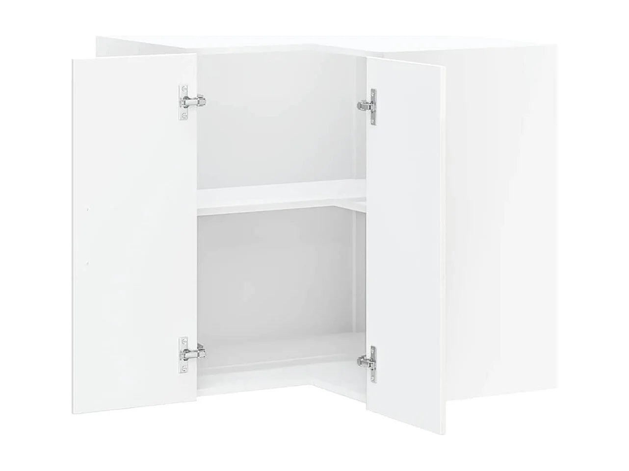 Armoire murale d'angle de cuisine Porto blanc brillant