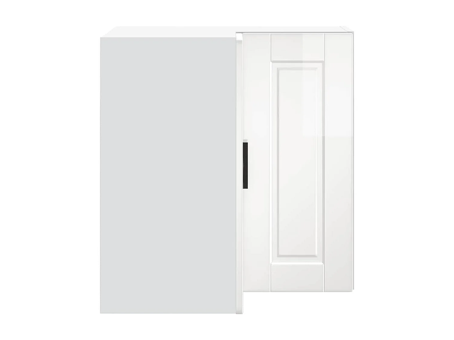 Armoire murale d'angle de cuisine Porto blanc brillant