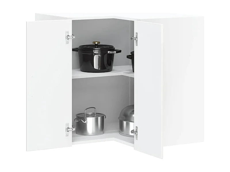 Armoire murale d'angle de cuisine Porto blanc brillant