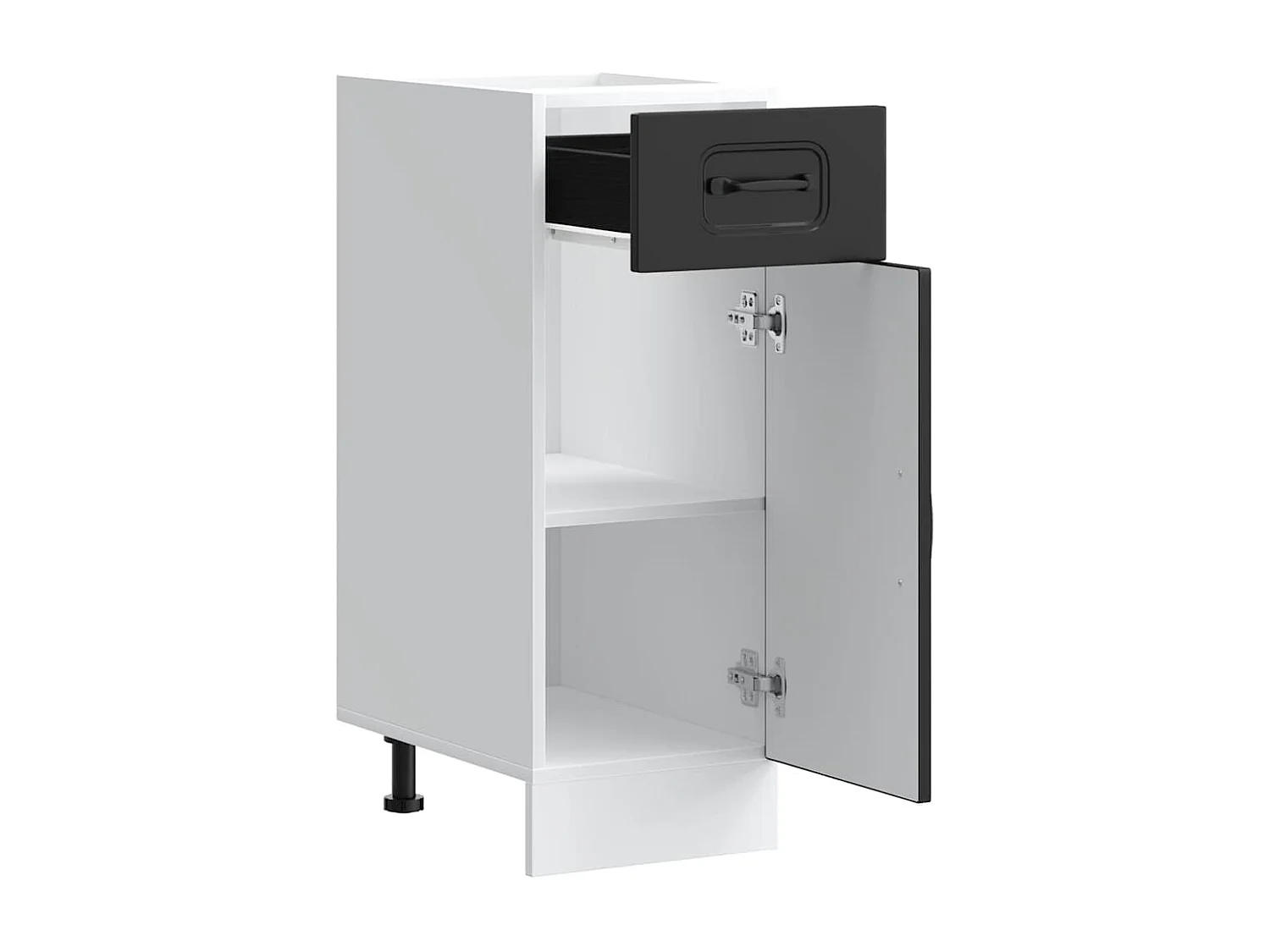 Armoire de cuisine Kalmar noir bois d'ingénierie