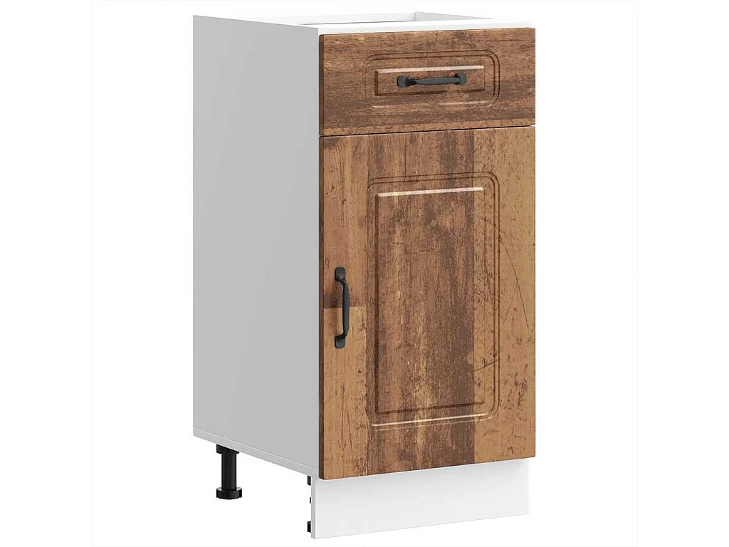 Armoire de cuisine Kalmar vieux bois bois d'ingénierie