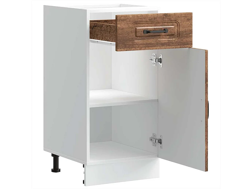 Armoire de cuisine Kalmar vieux bois bois d'ingénierie