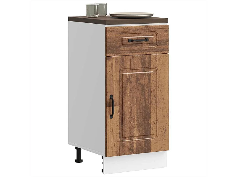 Armoire de cuisine Kalmar vieux bois bois d'ingénierie