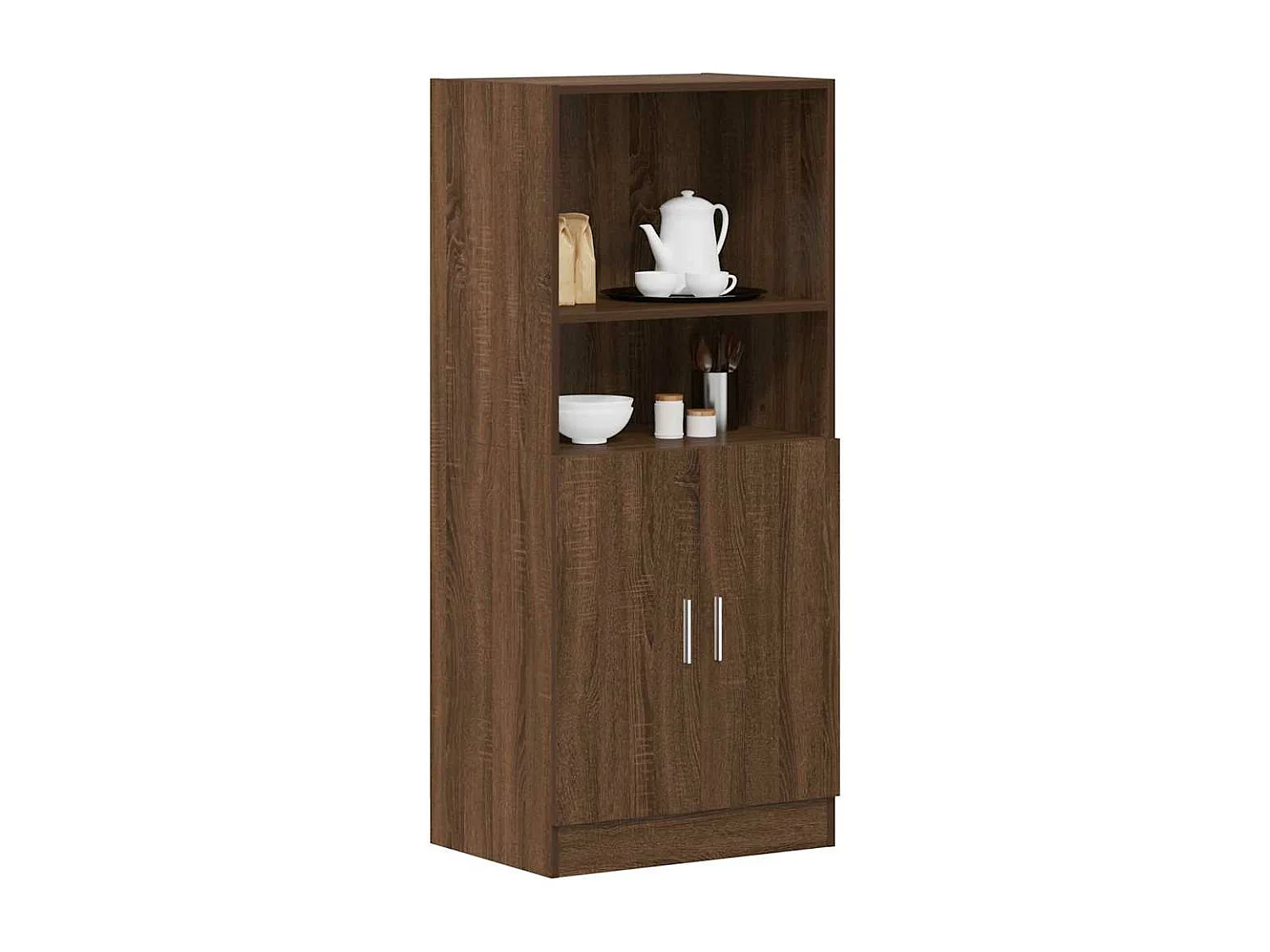 Küchenschrank aus brauner Eiche, 57 x 41,5 x 131,5 cm, Holzwerkstoff