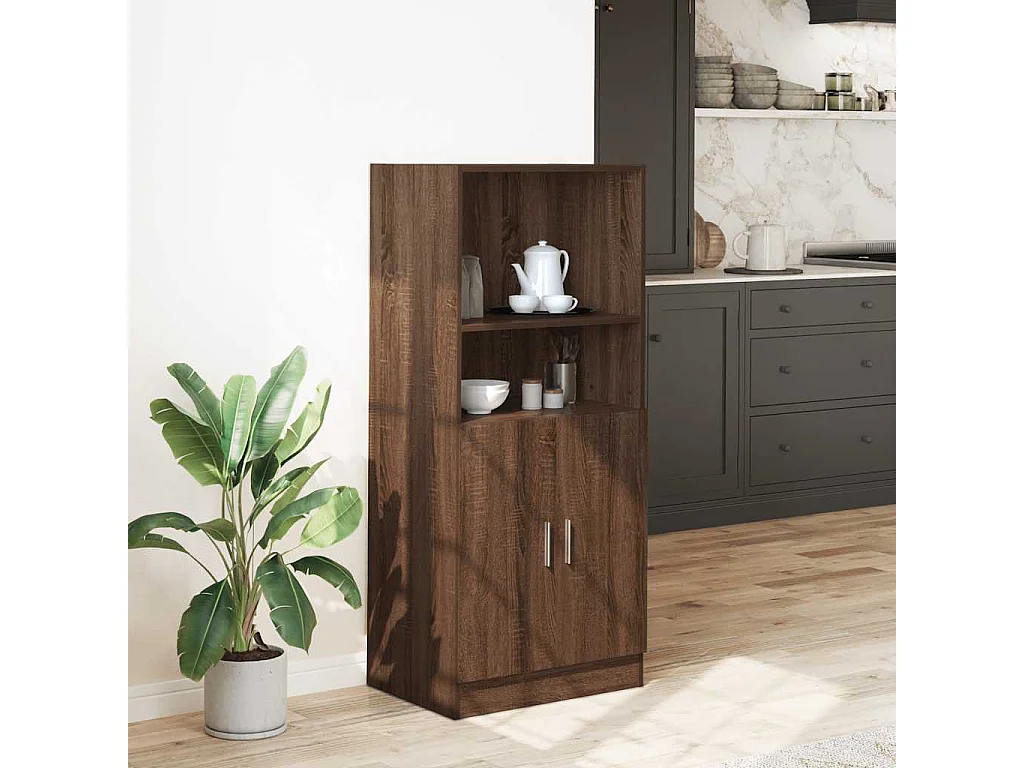 Küchenschrank aus brauner Eiche, 57 x 41,5 x 131,5 cm, Holzwerkstoff