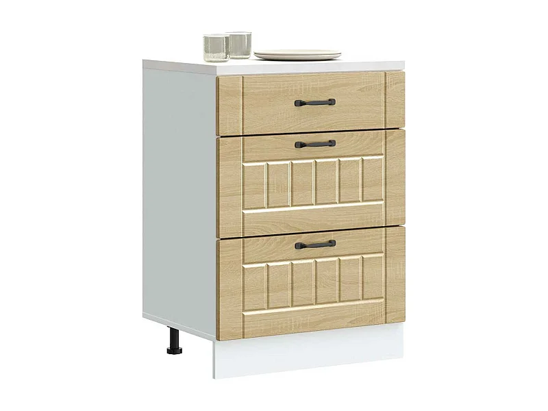 Armário de cozinha Lucca carvalho sonoma madeira projetada