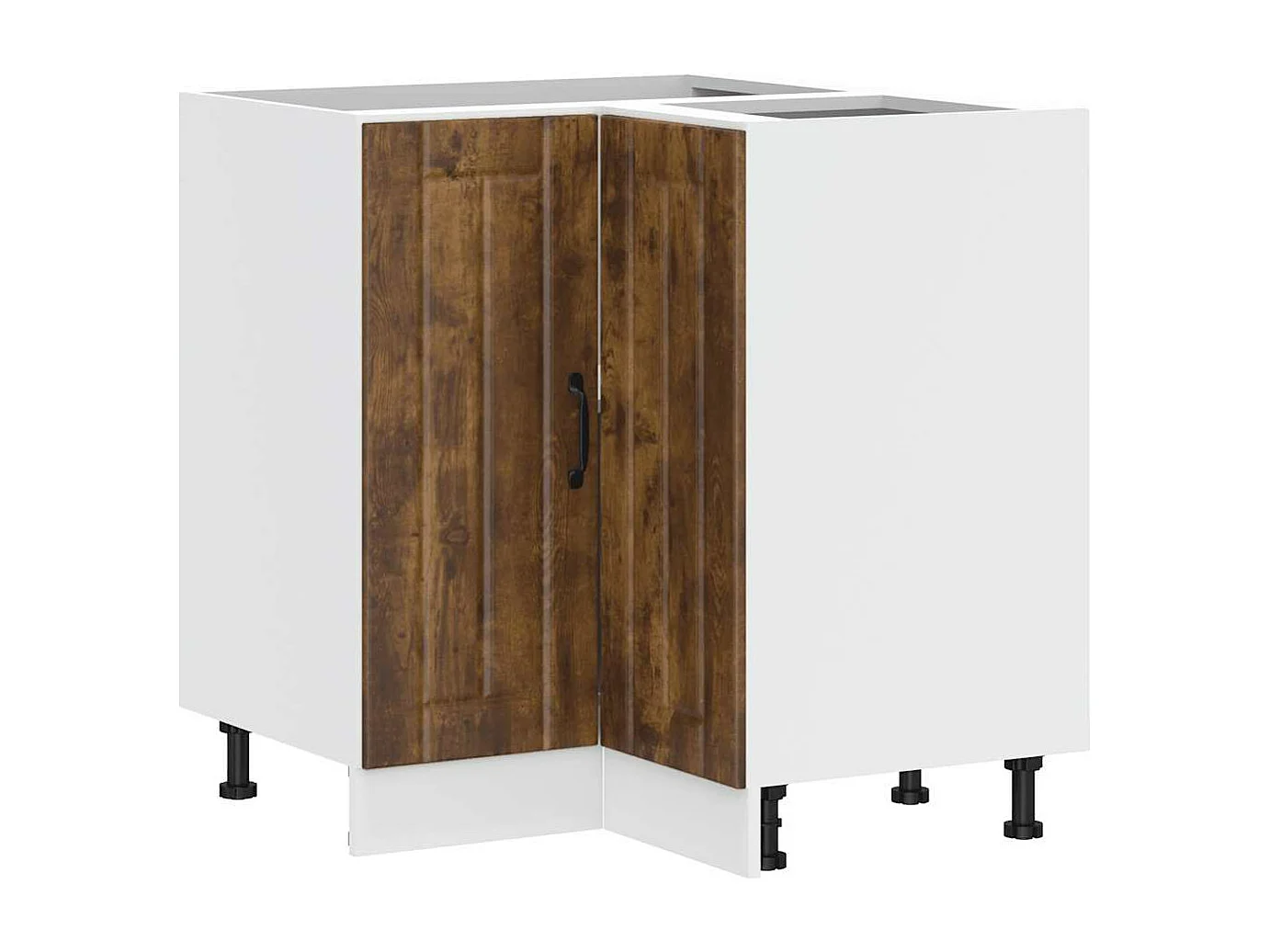 Armoire d'angle de cuisine Lucca chêne fumé bois d'ingénierie