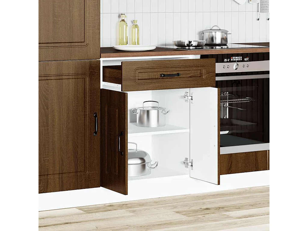 Armoire de cuisine Kalmar chêne marron bois d'ingénierie