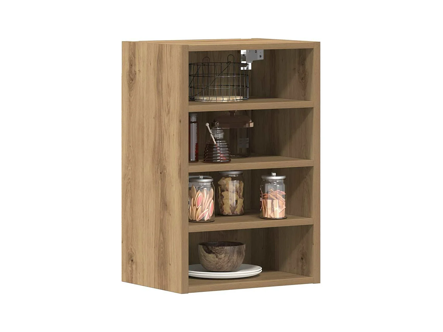 Armoire suspendue chêne artisanal 40x29,5x60 cm bois ingénierie