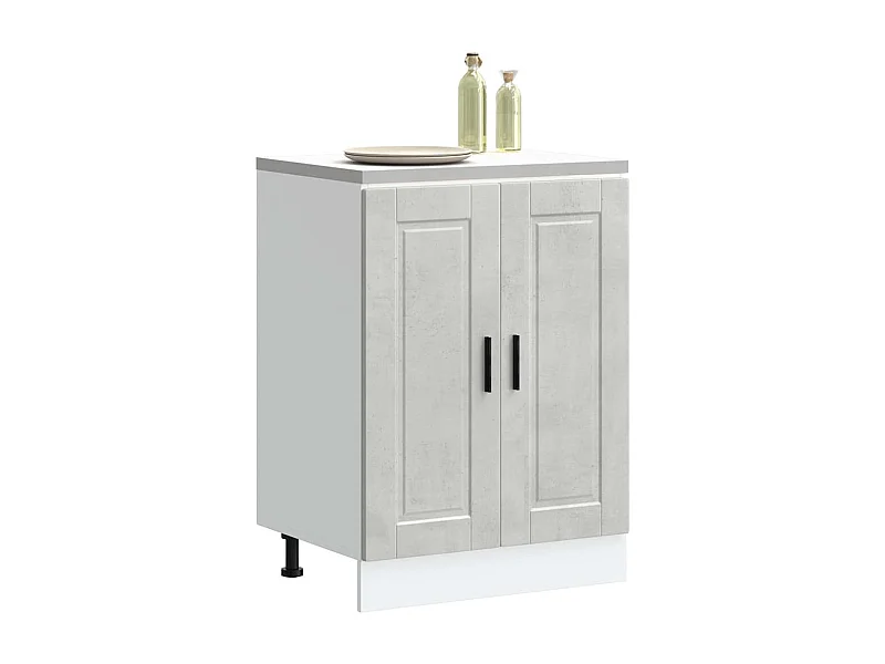 Armoire de cuisine Porto gris béton bois d'ingénierie