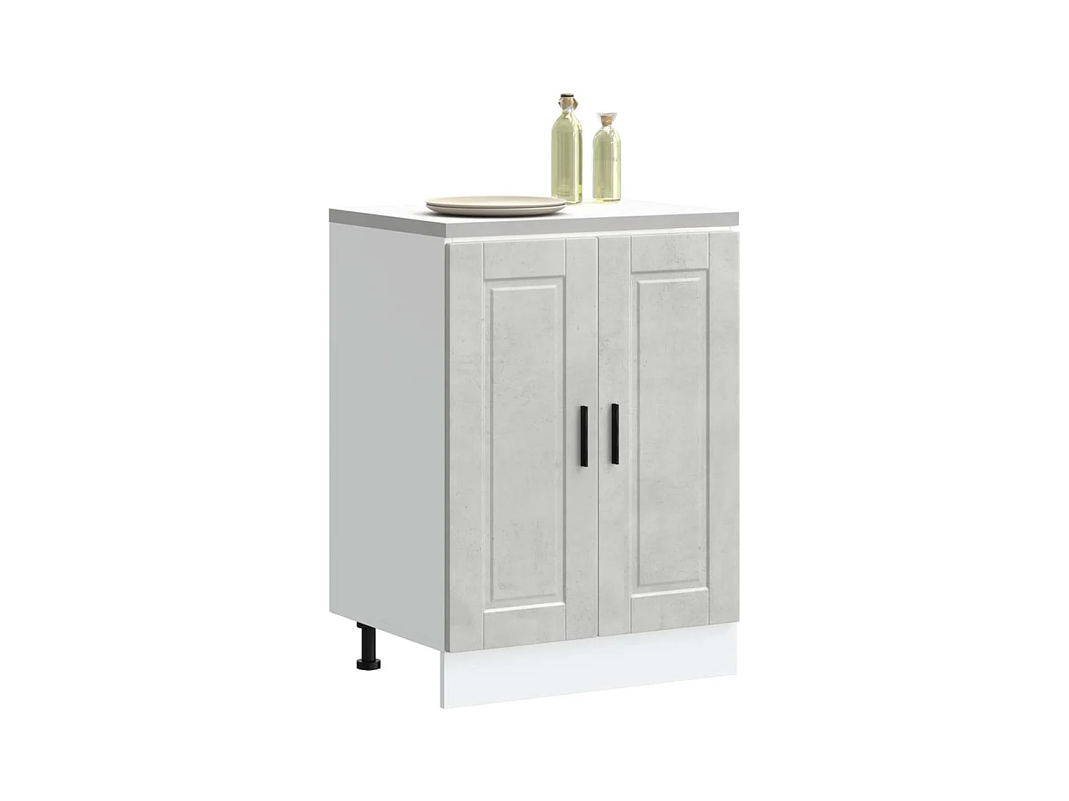 Armoire de cuisine Porto gris béton bois d'ingénierie