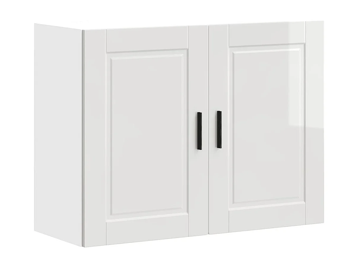 Armoire murale de cuisine Porto blanc brillant bois ingénierie