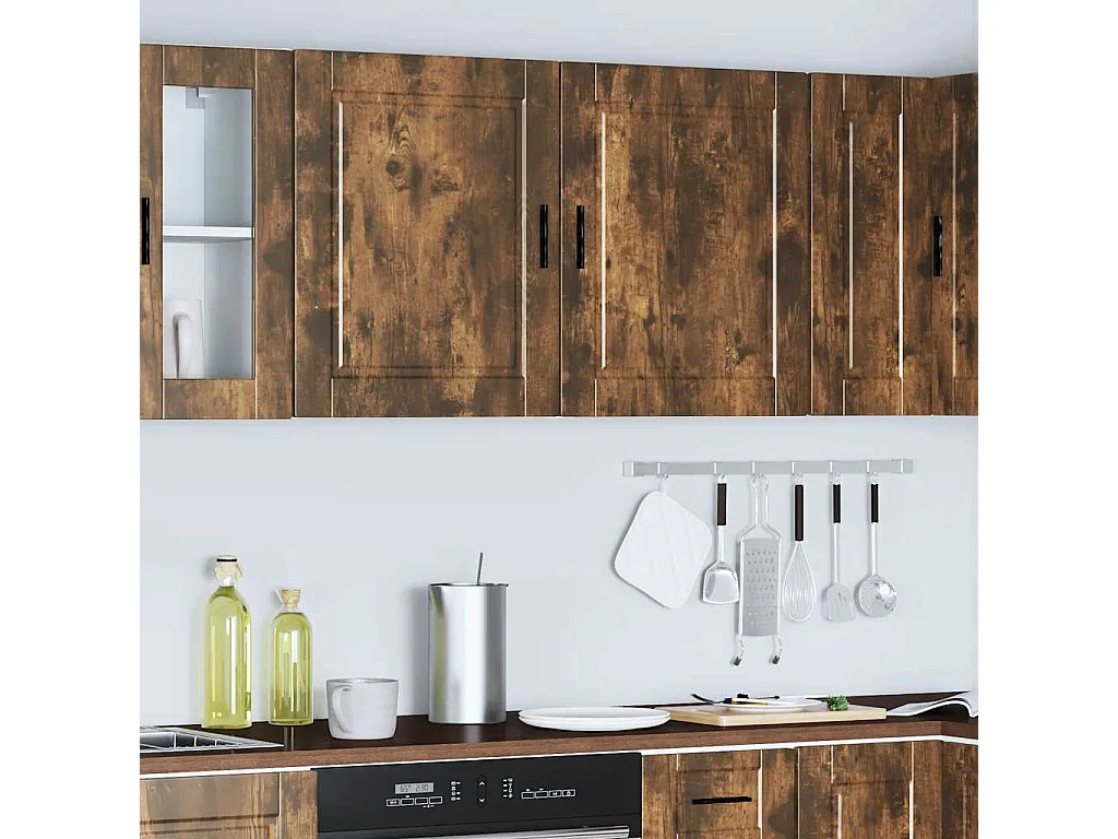 Armoires murales de cuisine 2 pcs Porto chêne fumé
