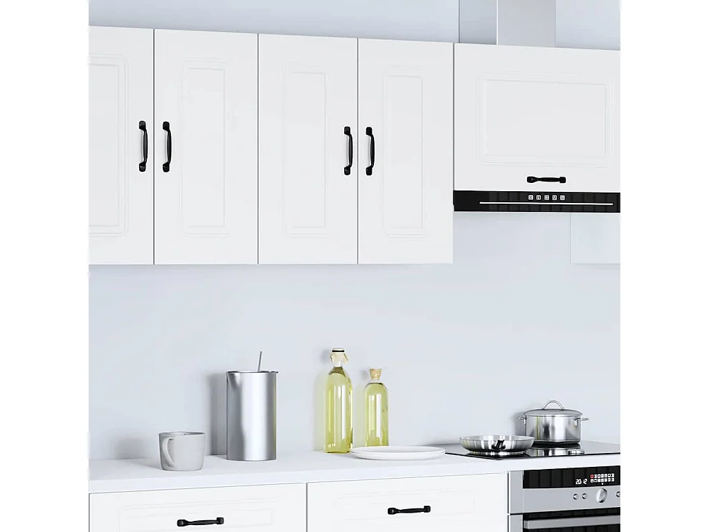 Armoire murale de cuisine Kalmar blanc bois d'ingénierie