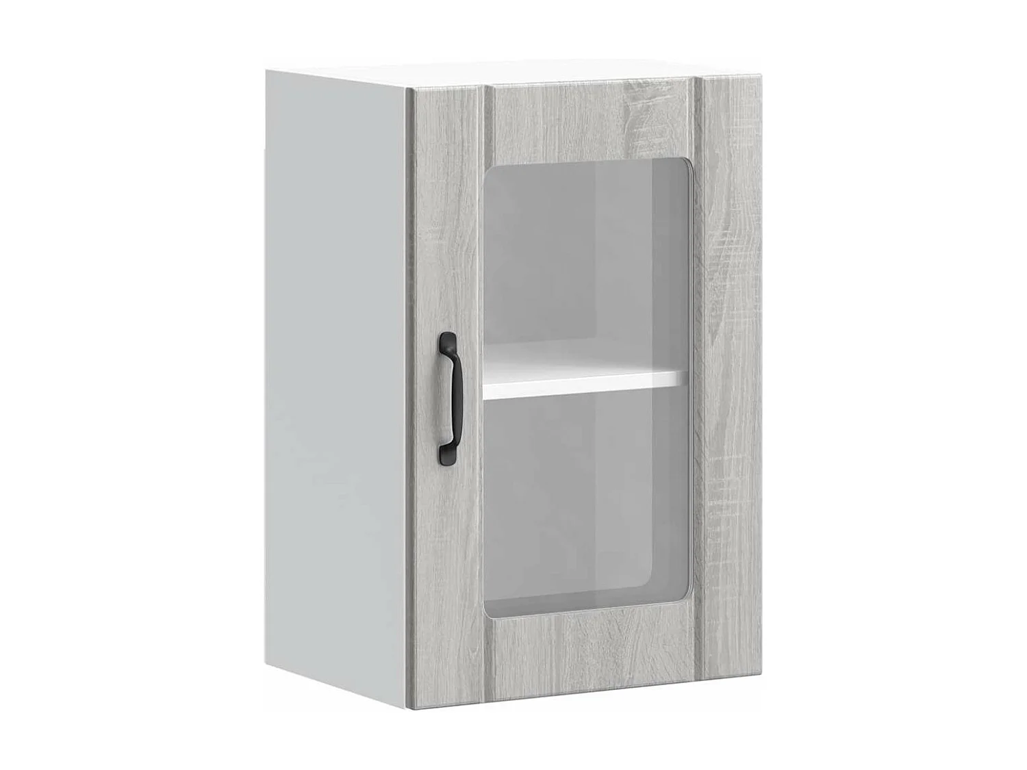 Armoire murale de cuisine avec porte en verre Lucca sonoma gris