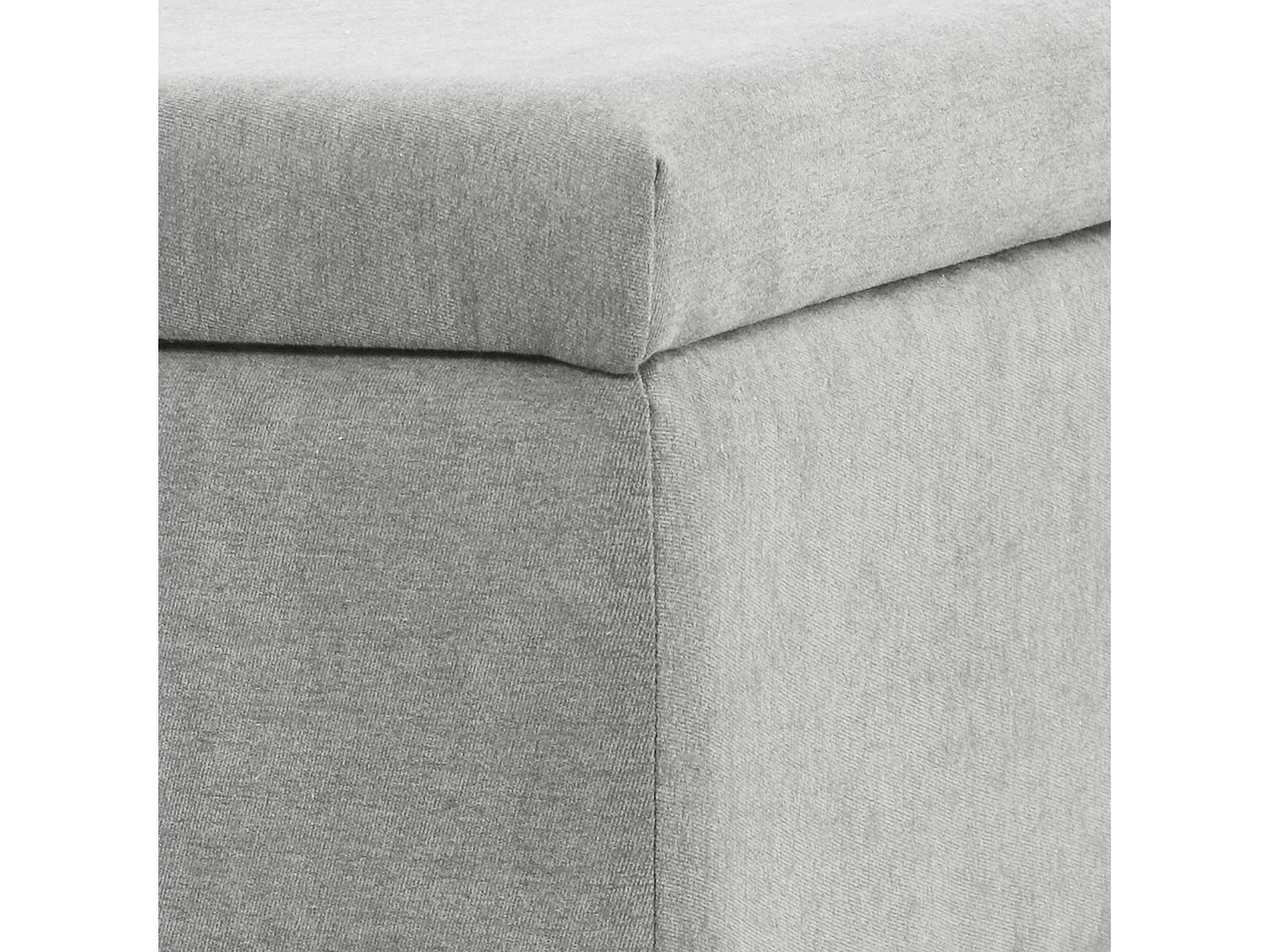 Tabouret rembourré DAISY XL avec espace de rangement Siège Banc Tabouret Repose-pieds Ottoman Revêtement en tissu Gris clair