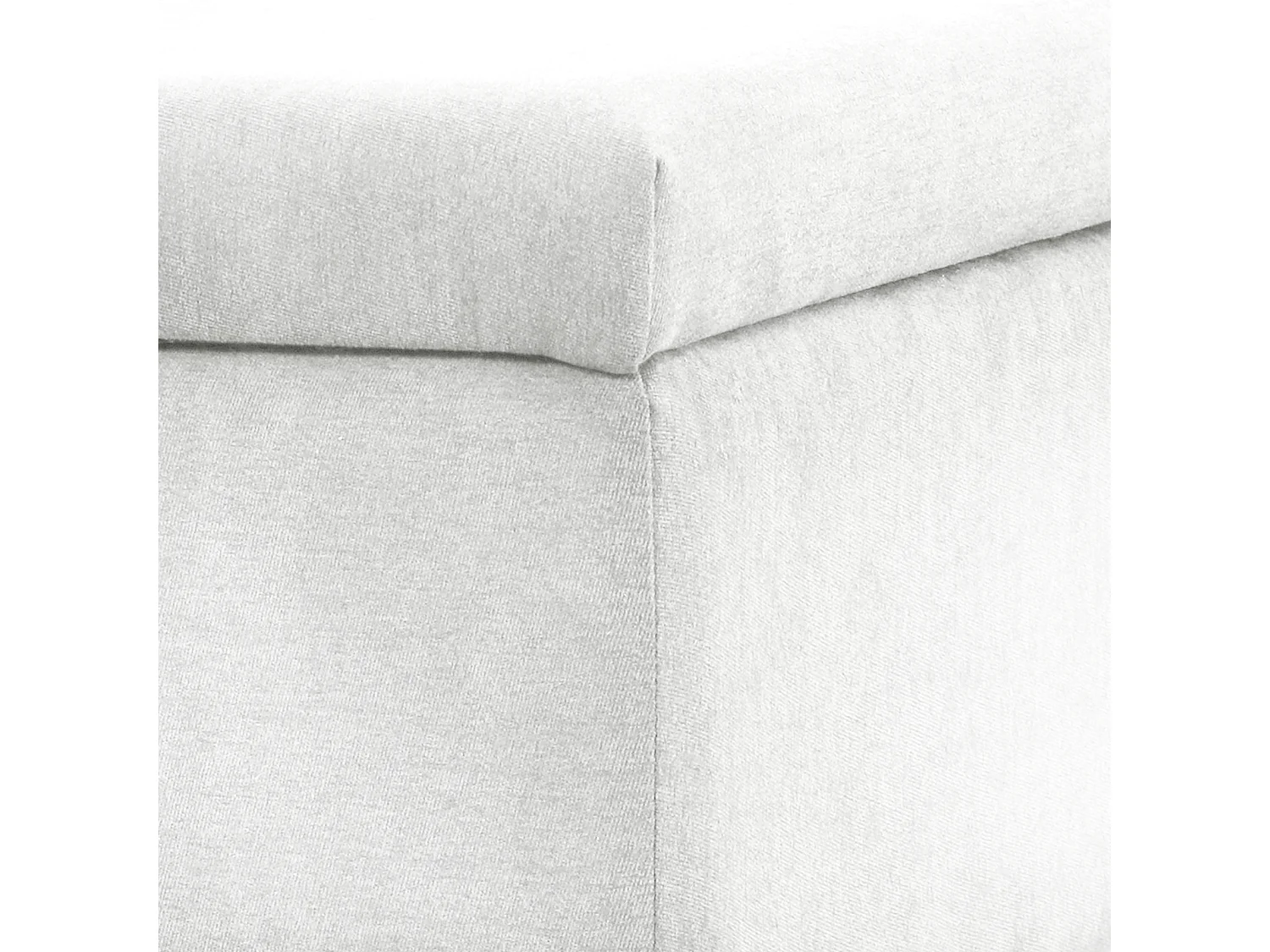 Tabouret rembourré DAISY XL avec espace de rangement Banc Tabouret Repose-pieds Ottoman Revêtement en tissu Blanc