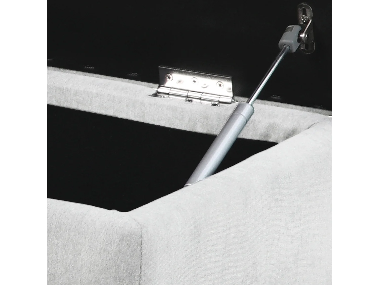 Tabouret rembourré DAISY XL avec espace de rangement Banc Tabouret Repose-pieds Ottoman Revêtement en tissu Blanc