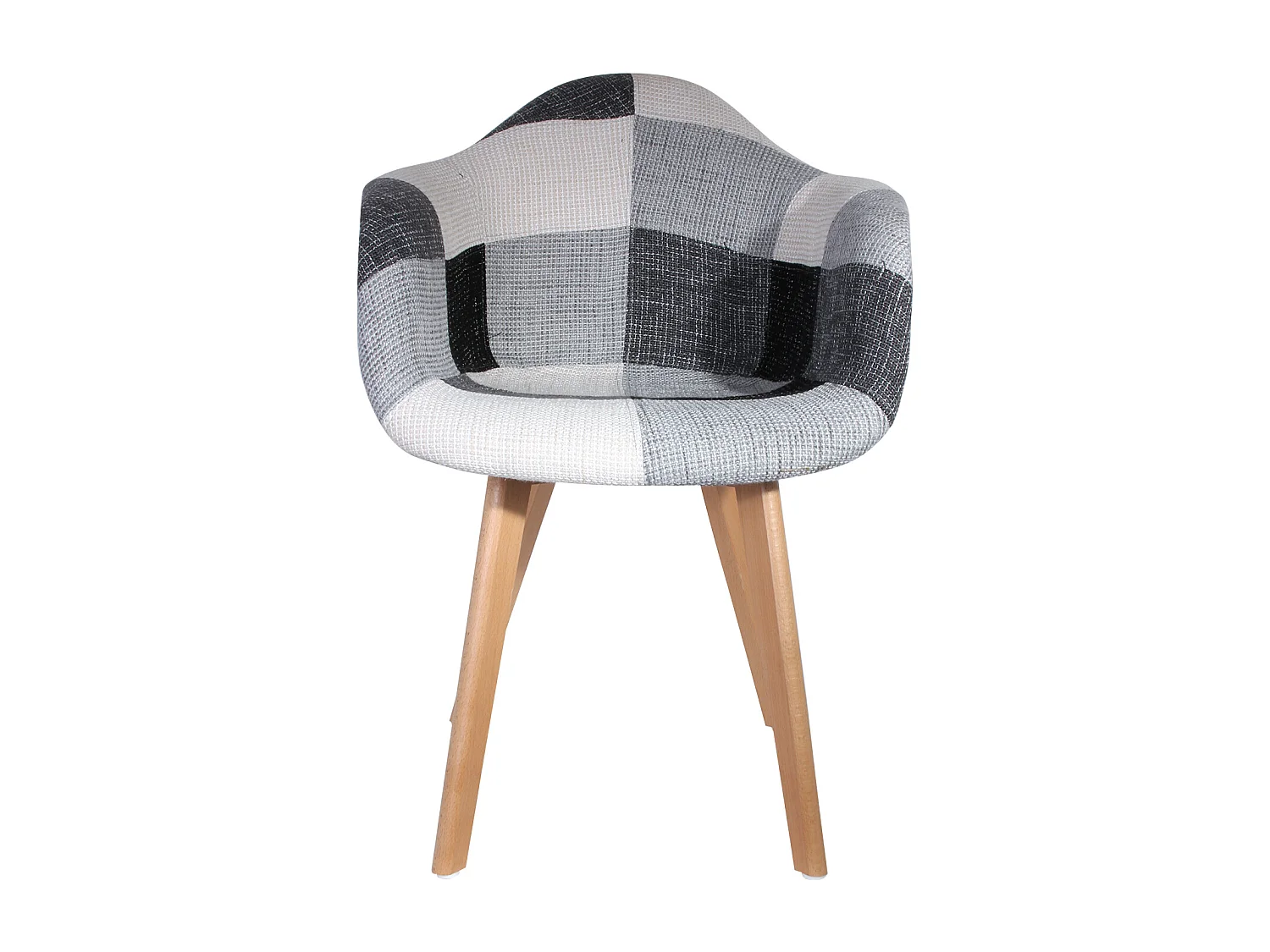 Lot de 2 Fauteuils "Patchwork" 83cm Gris