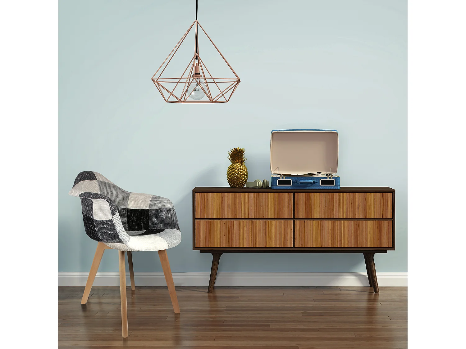 Lot de 2 Fauteuils "Patchwork" 83cm Gris