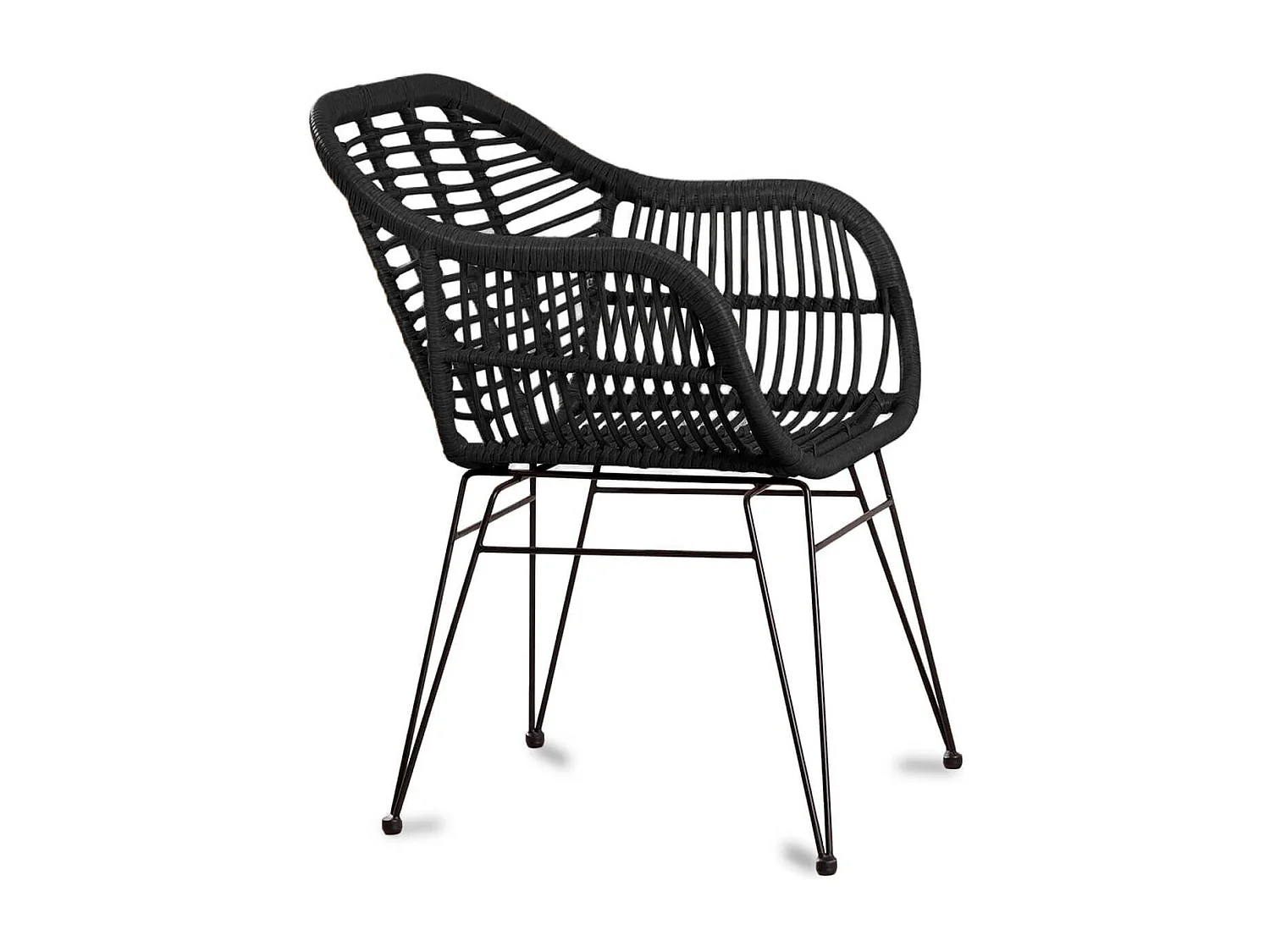 Pack de 4 sillas de comedor de ratán - Midi - Ratán oscuro