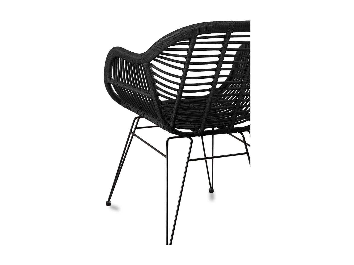 Pack de 4 sillas de comedor de ratán - Midi - Ratán oscuro