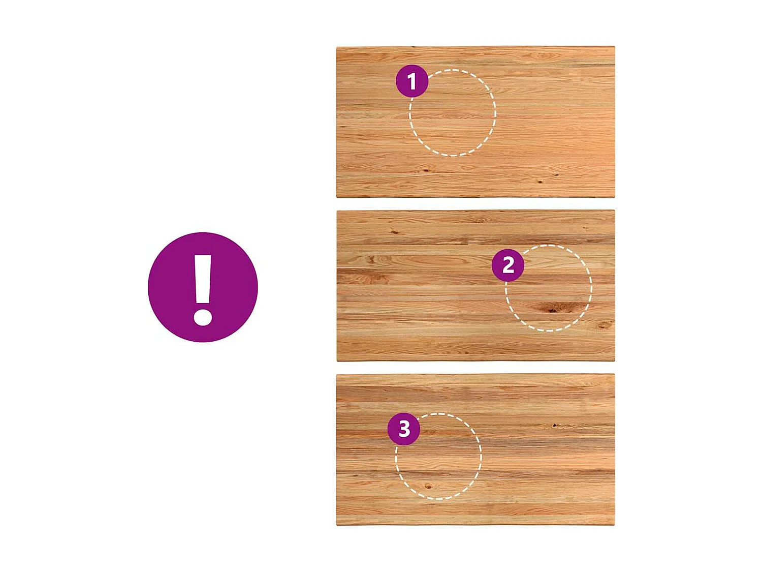 Table à manger et bord naturel bois massif chêne rectangulaire