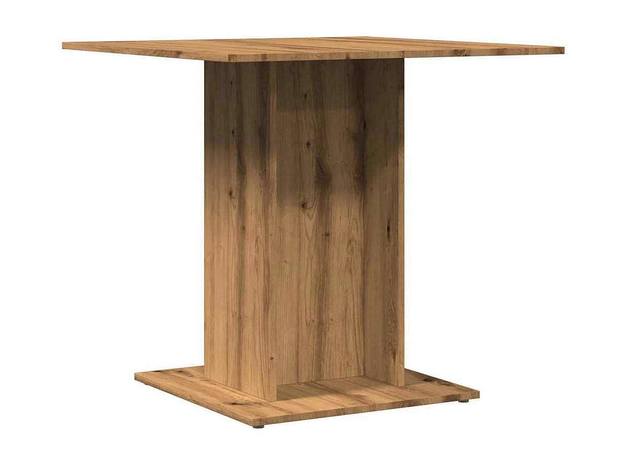 Table à manger chêne artisanal 80x80x75 cm bois d'ingénierie