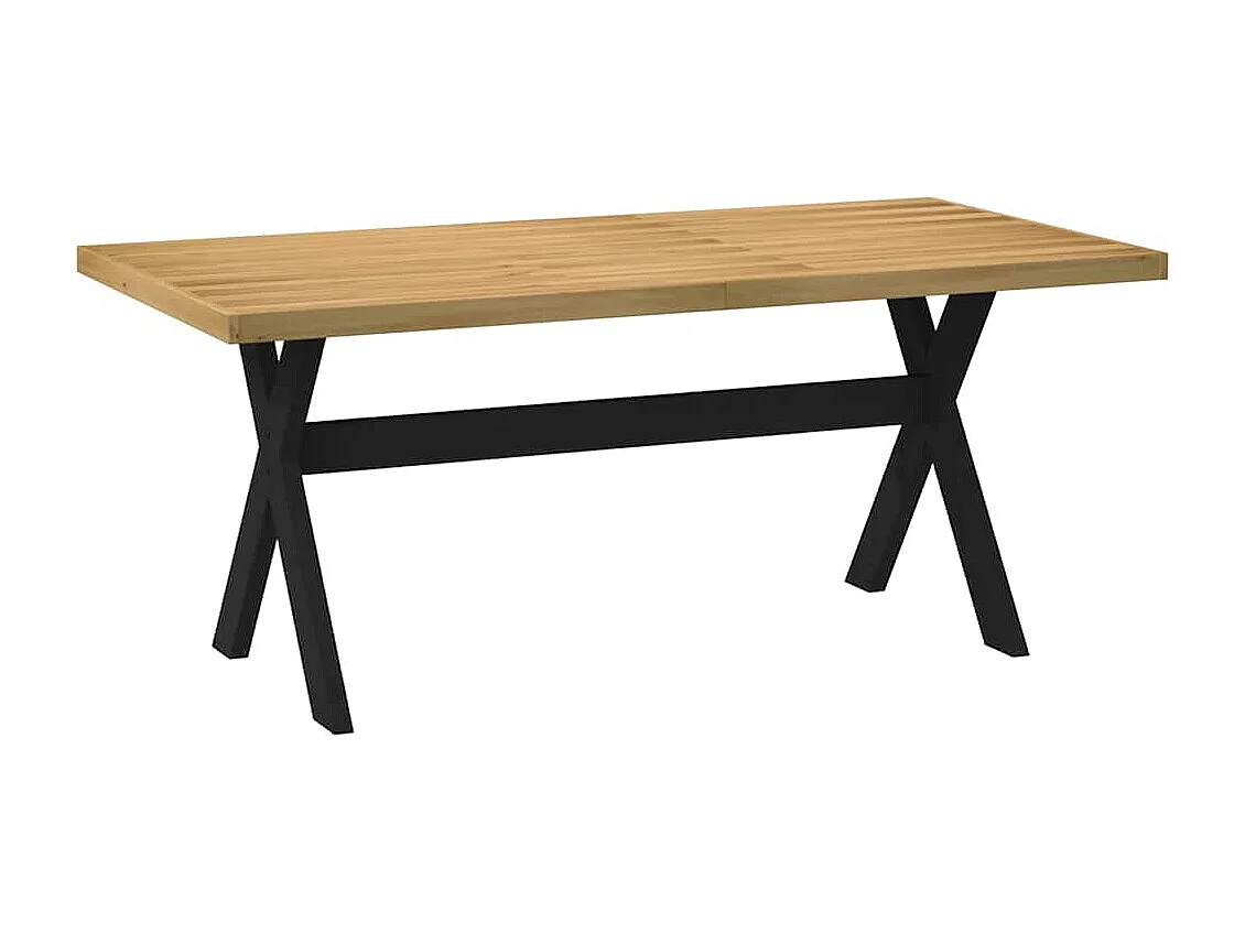 Table à manger NOAIN pieds en forme de X 180x90x75cm massif pin