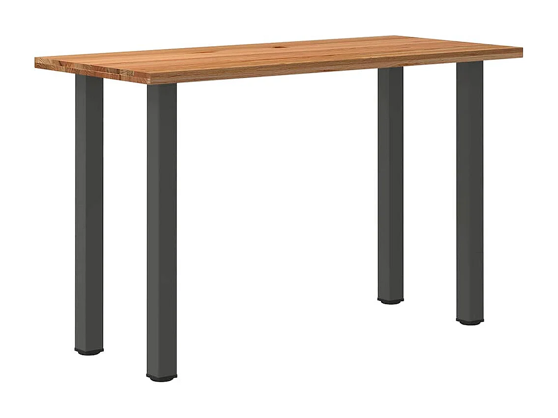 Mesa de bar retangular em madeira maciça de carvalho marrom claro