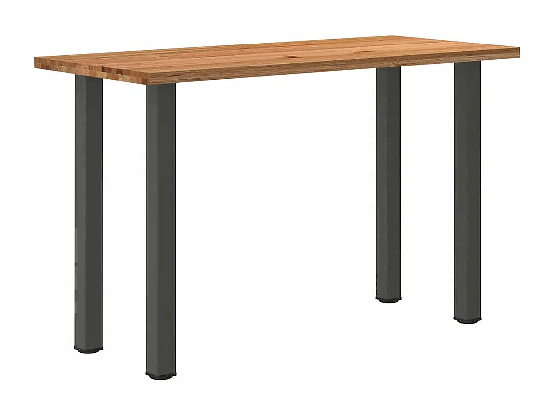 Mesa de bar retangular em madeira maciça de carvalho marrom claro