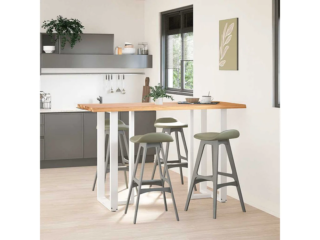 Table de bar et bord vivant bois de chêne massif rectangulaire